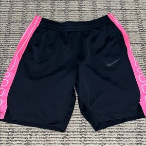 Nike Black Basketball Shorts with Pink Stripes